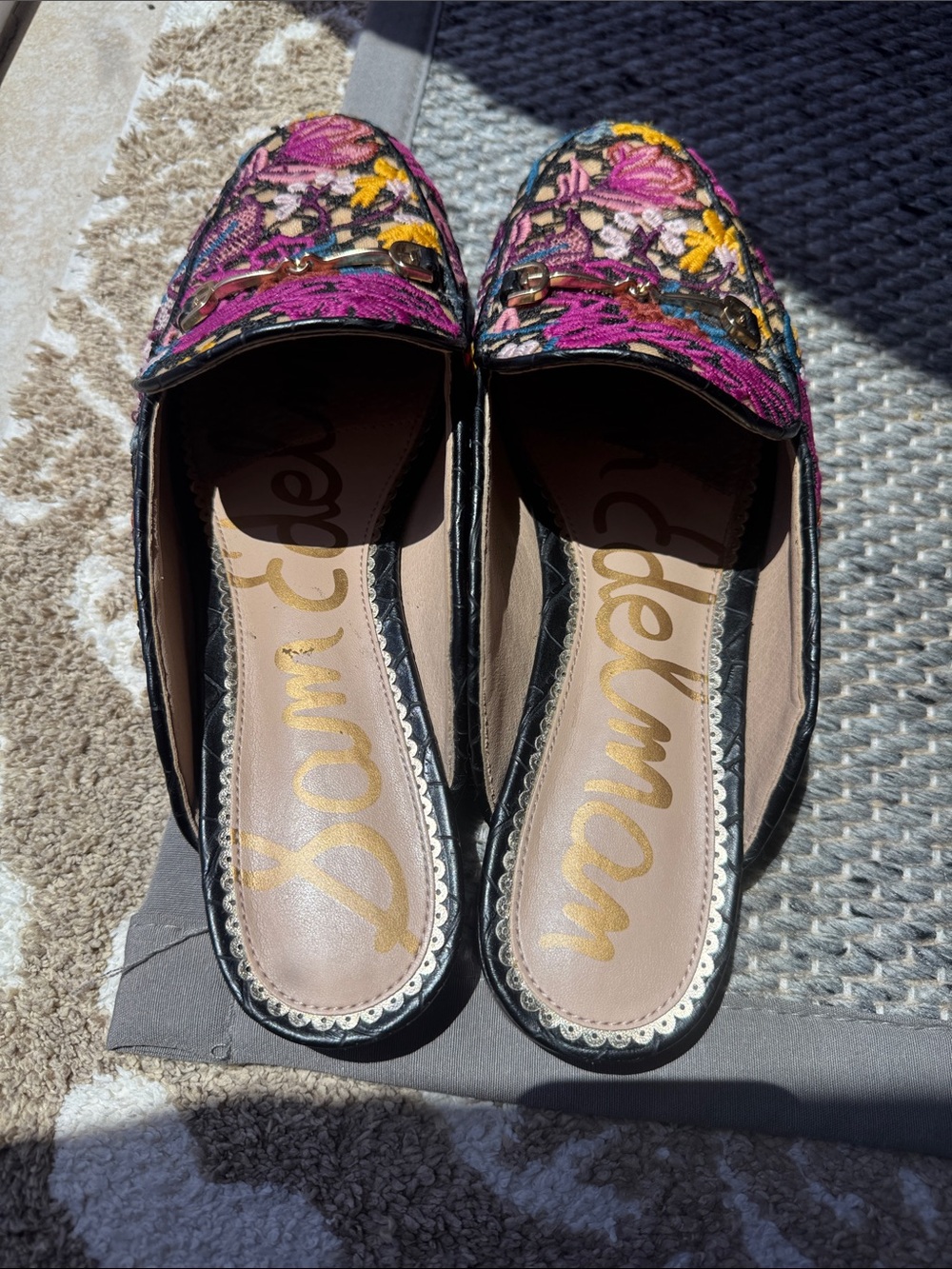Sam Edelman Linnie Embroidered Floral and Lace Slip-On Mules EUC Sz 9 Multicolor - Picture 13 of 16